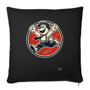 Cheerful Retro Dog Boy - Sofa pillowcase 17,3'' x 17,3'' (45 x 45 cm) - black - Front