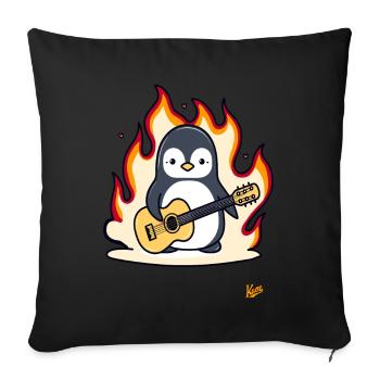 Music Guitar Penguin - Sofa pillowcase 17,3'' x 17,3'' (45 x 45 cm) - black - Front