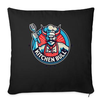 Der Koch ist ein Küchen-Bulle - Sofakissenbezug 45 x 45 cm - Schwarz - Vorne