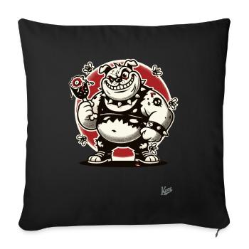 Big bad bulldog dog with bones - Sofa pillowcase 17,3'' x 17,3'' (45 x 45 cm) - black - Front