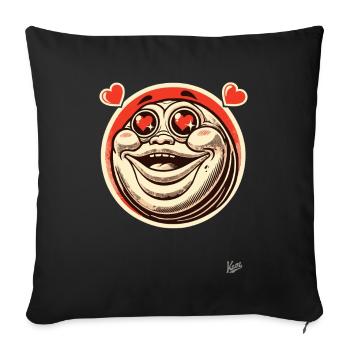 Fat man with a heart of love - Sofa pillowcase 17,3'' x 17,3'' (45 x 45 cm) - black - Front