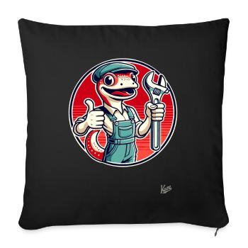 Artisan gecko, pouce avec clé - Housse de coussin décorative 45 x 45 cm - noir - Devant