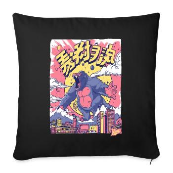Cartoon Gorilla in Tokyo - Sofa pillowcase 17,3'' x 17,3'' (45 x 45 cm) - black - Front