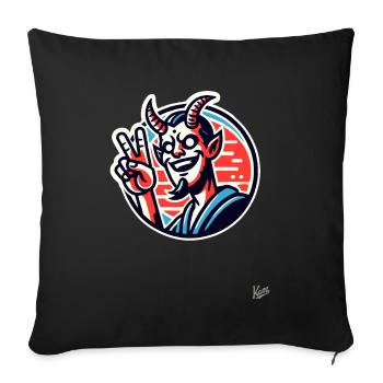 Peace sign from the swag devil - Sofa pillowcase 17,3'' x 17,3'' (45 x 45 cm) - black - Front