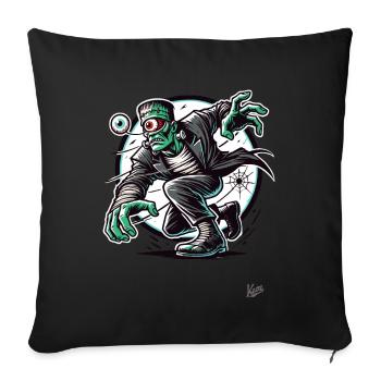The Green Cyclops Undead Zombie Monster - Sofa pillowcase 17,3'' x 17,3'' (45 x 45 cm) - black - Front