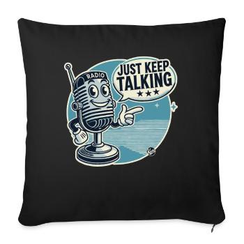 Vintage Cartoon Microphone, Just Keep Talking - Sofa pillowcase 17,3'' x 17,3'' (45 x 45 cm) - black - Front