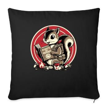 Always be prepared for the prepper squirrel - Sofa pillowcase 17,3'' x 17,3'' (45 x 45 cm) - black - Front