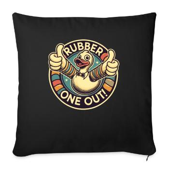 Canard en caoutchouc - pouce vers le haut pour un frottement - Housse de coussin décorative 45 x 45 cm - noir - Devant