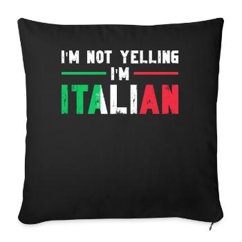 Italian Italy Funny Saying Gift Idea - Sofa pillowcase 17,3'' x 17,3'' (45 x 45 cm) - black - Front