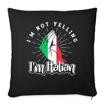 Italian Italy Funny Saying Gift Idea - Sofa pillowcase 17,3'' x 17,3'' (45 x 45 cm) - black - Front