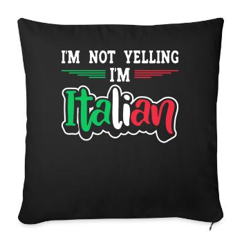 Italian Italy Funny Saying Gift Idea - Sofa pillowcase 17,3'' x 17,3'' (45 x 45 cm) - black - Front