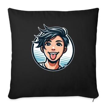 Style de bande dessinée : Vilain garçon - Housse de coussin décorative 45 x 45 cm - noir - Devant