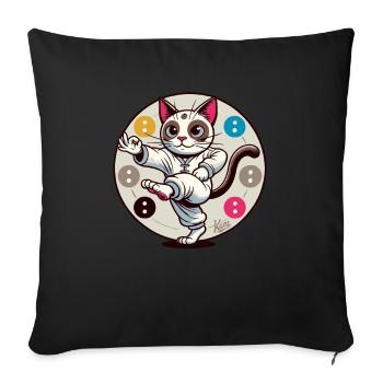 Thai Chi Meditation Cat - Sofa pillowcase 17,3'' x 17,3'' (45 x 45 cm) - black - Front