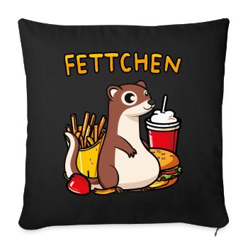 Dickes Frettchen - das Fettchen - Sofakissenbezug 45 x 45 cm - Schwarz - Vorne