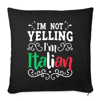 Italian Italian Funny Saying Gift Idea - Sofa pillowcase 17,3'' x 17,3'' (45 x 45 cm) - black - Front
