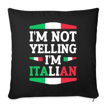 Italian Italy Funny Saying Gift Idea - Sofa pillowcase 17,3'' x 17,3'' (45 x 45 cm) - black - Front
