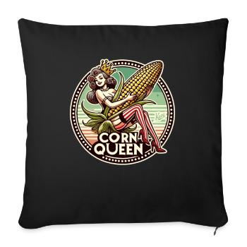 The corn queen with a large corn cob - Sofa pillowcase 17,3'' x 17,3'' (45 x 45 cm) - black - Front