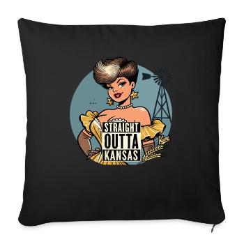 Une dame vient directement du Kansas - Housse de coussin décorative 45 x 45 cm - noir - Devant