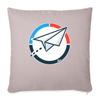 Fliegendes Papierflugzeug - Sofakissenbezug 45 x 45 cm - helles Taupe - Vorne