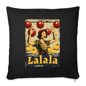 Chant asiatique du canard en caoutchouc Lalala - Housse de coussin décorative 45 x 45 cm - noir - Devant