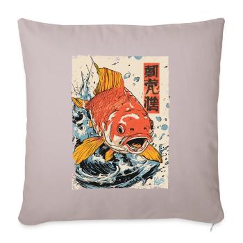 Poisson koï japonais - Housse de coussin décorative 45 x 45 cm - taupe clair - Devant