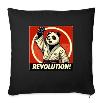 Martial Arts Karate Revolution Panda - Sofa pillowcase 17,3'' x 17,3'' (45 x 45 cm) - black - Front