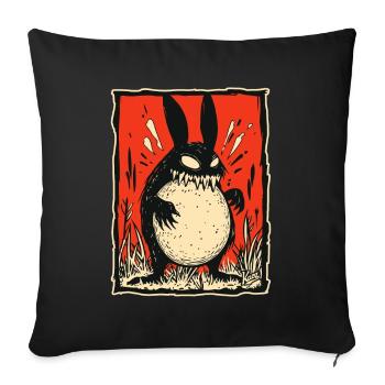 Lapin Monstre Lapin - Housse de coussin décorative 45 x 45 cm - noir - Devant