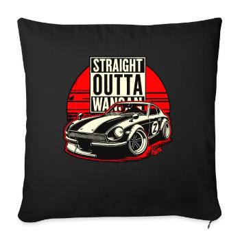 Tout droit venu de Wangan : Z Teufel Auto JDM Racing Car - Housse de coussin décorative 45 x 45 cm - noir - Devant