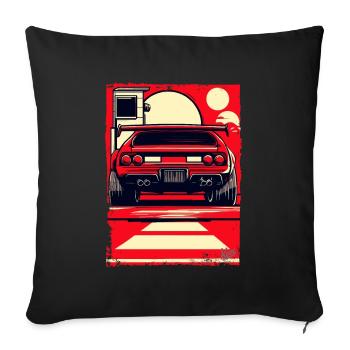 Sports car - Sofa pillowcase 17,3'' x 17,3'' (45 x 45 cm) - black - Front