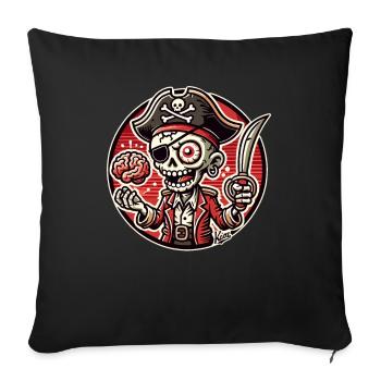 Pirate Skull Man with Brain - Sofa pillowcase 17,3'' x 17,3'' (45 x 45 cm) - black - Front