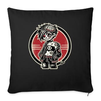 Cooles Emo-Zombie-Mädchen - Sofakissenbezug 45 x 45 cm - Schwarz - Vorne
