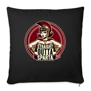 Spartan Warriors : tout droit venu de Sparte - Housse de coussin décorative 45 x 45 cm - noir - Devant