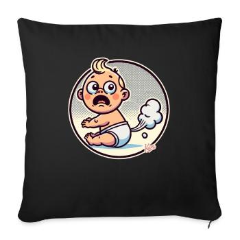 Surprise pour le bébé, son propre pet - Housse de coussin décorative 45 x 45 cm - noir - Devant