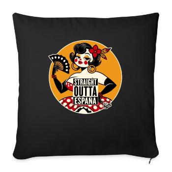 Danseuse de flamenco Bombshell Woman : Directement d’Espagne - Housse de coussin décorative 45 x 45 cm - noir - Devant