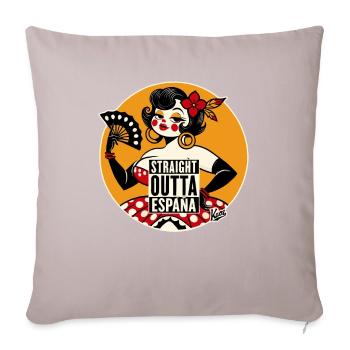 Flamenco Dancer Bombshell Woman: Directly from Spain - Sofa pillowcase 17,3'' x 17,3'' (45 x 45 cm) - light taupe - Front