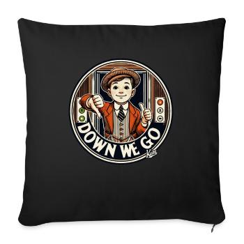 Aufzug Liftboy: Daumen runter, es geht abwärts - Sofakissenbezug 45 x 45 cm - Schwarz - Vorne