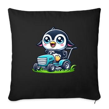 Penguin Tractor Horticulture Landscaper - Sofa pillowcase 17,3'' x 17,3'' (45 x 45 cm) - black - Front