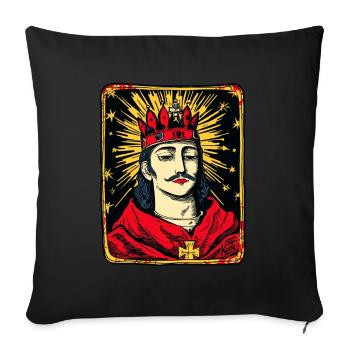 Le Roi des cartes de tarot - Housse de coussin décorative 45 x 45 cm - noir - Devant