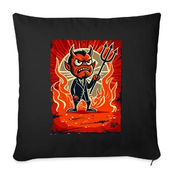 Petit Satan en colère gérant de l’enfer - Housse de coussin décorative 45 x 45 cm - noir - Devant