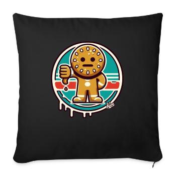 Disappointed gingerbread man - thumbs down - Sofa pillowcase 17,3'' x 17,3'' (45 x 45 cm) - black - Front