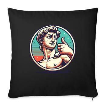 Florence: Thumbs up from David - Sofa pillowcase 17,3'' x 17,3'' (45 x 45 cm) - black - Front