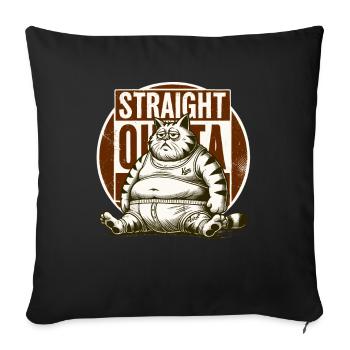 Gros chat, à bout de souffle - Housse de coussin décorative 45 x 45 cm - noir - Devant