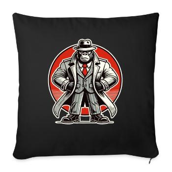 Detective Gorilla - Sofa pillowcase 17,3'' x 17,3'' (45 x 45 cm) - black - Front