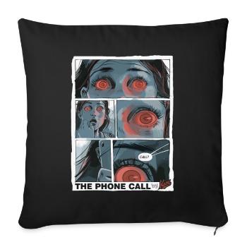 Comic about the horror of the millennial phone call - Sofa pillowcase 17,3'' x 17,3'' (45 x 45 cm) - black - Front