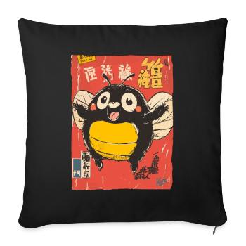 Cheerful Insect, Cuddly Fat Black Bee - Sofa pillowcase 17,3'' x 17,3'' (45 x 45 cm) - black - Front