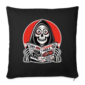 Grim Reaper Reads JDM Car Tuner Magazine - Sofa pillowcase 17,3'' x 17,3'' (45 x 45 cm) - black - Front