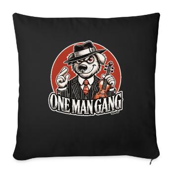 Retro-Geiger, Eleganter Hund One-Man-Gang - Sofakissenbezug 45 x 45 cm - Schwarz - Vorne