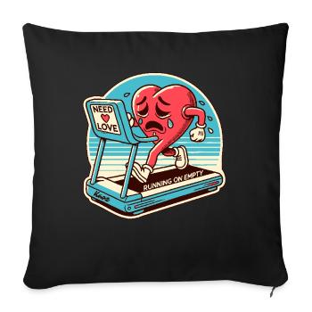 Heart on reserve, I need love - Sofa pillowcase 17,3'' x 17,3'' (45 x 45 cm) - black - Front