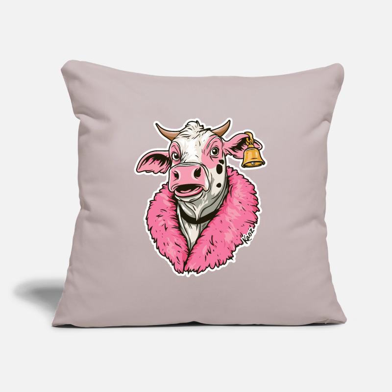 modische Mode-Kuh in pinker Jacke Sofakissenbezug 45 x 45 cm