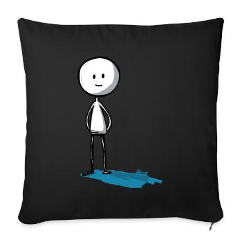 Minimalist and funny, the stick figure - Sofa pillowcase 17,3'' x 17,3'' (45 x 45 cm) - black - Front